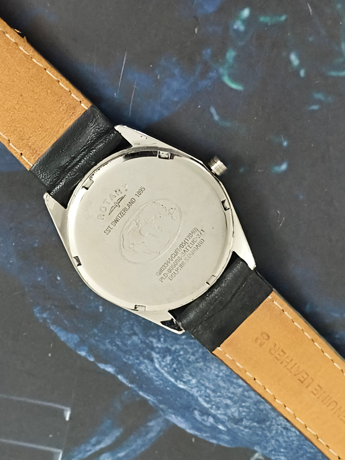 Rotary Quartz watch with a Blue Waffle Dial
