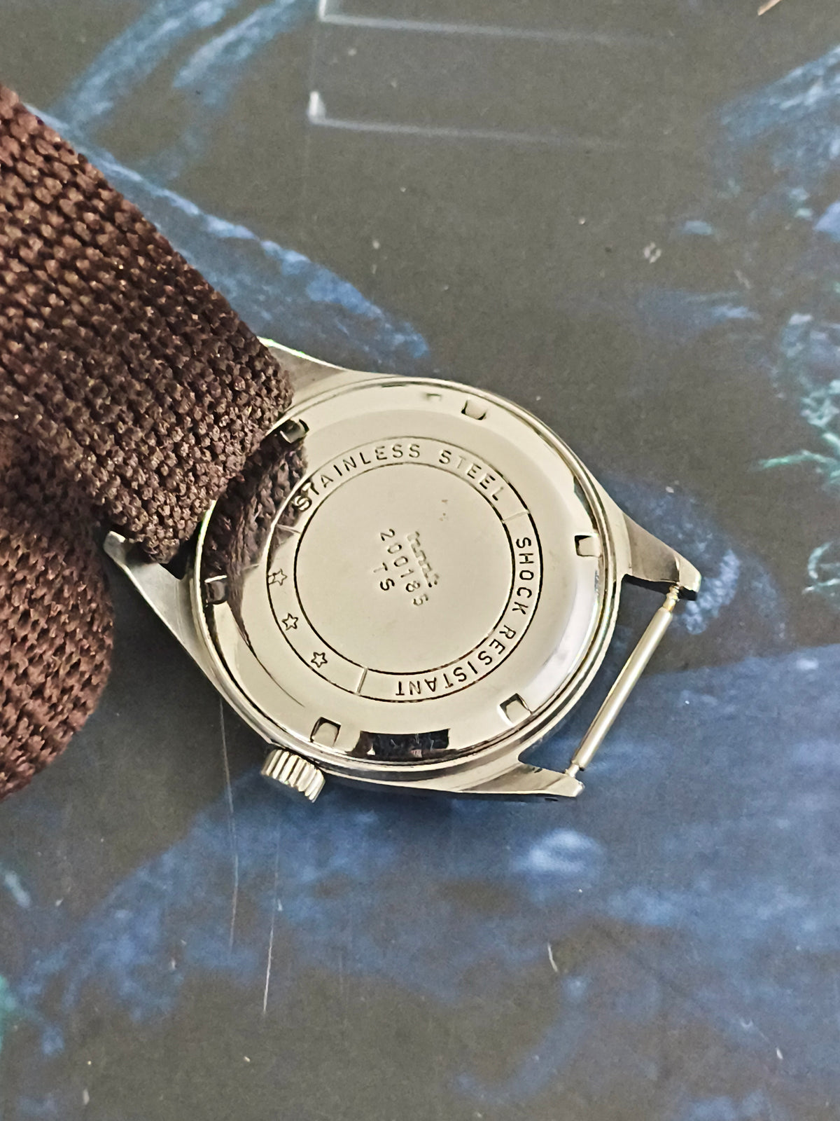 HMT Janata Hand-wound Vintage Watch with a White Art-deco Dial and Brown Nato Strap