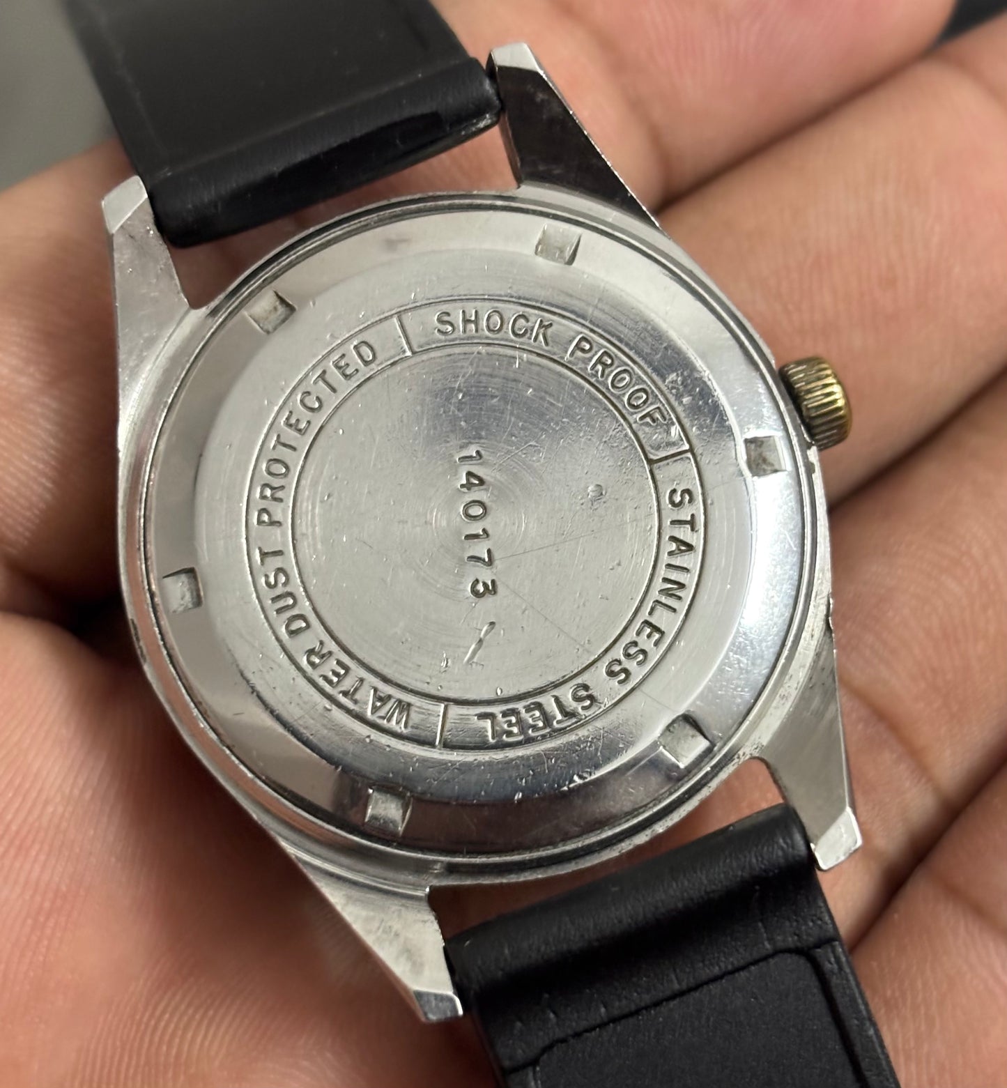 HMT Nishat Hand-wound Vintage Watch with a Black Notebook Dial