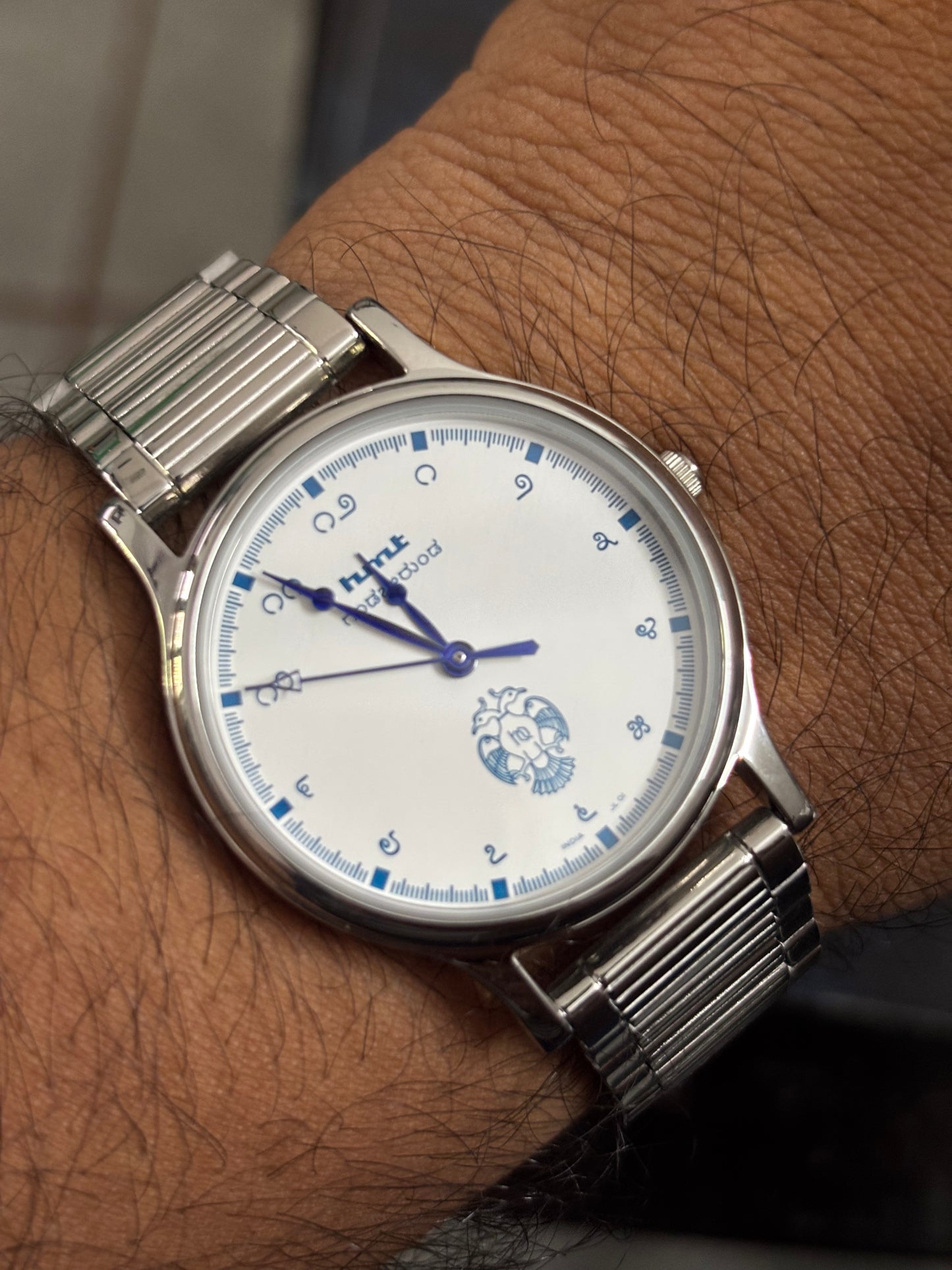 HMT Gandaberunda Quartz 36mm watch with a Steel Bracelet