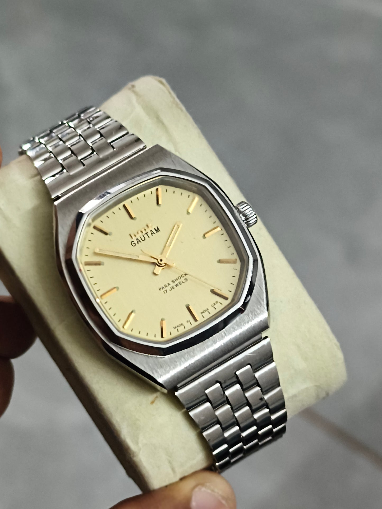 HMT Gautam Hand-wound Watch with Gold-toned Dial, Mint Condition