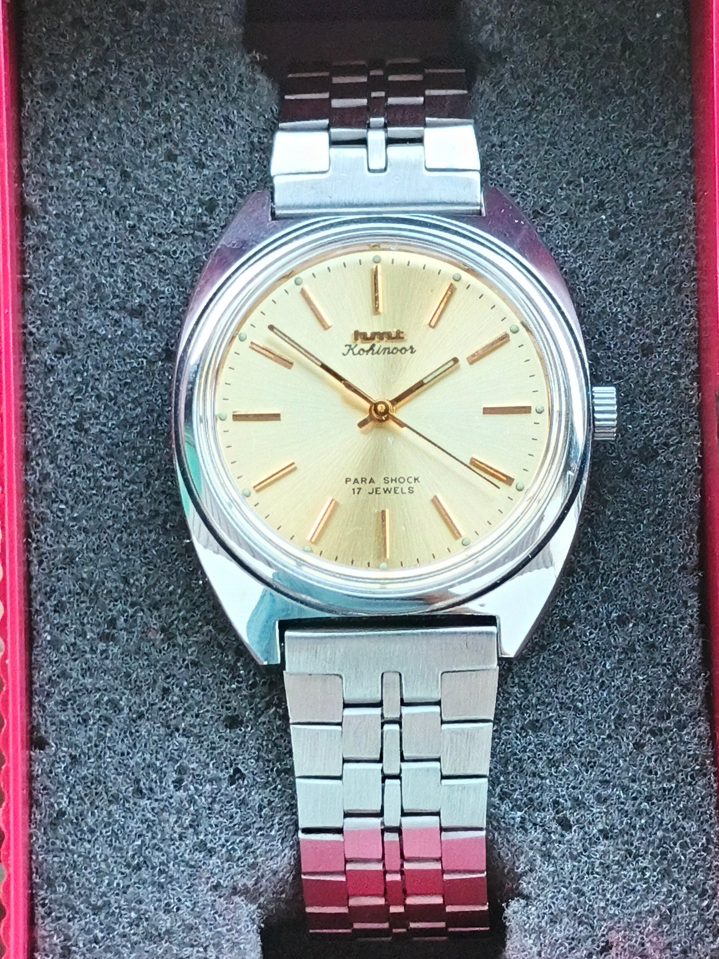 HMT Kohinoor Mechanical Watch with Champagne Colour Dial