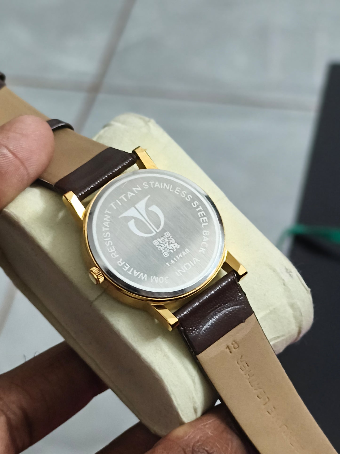 Titan Gold-toned Quartz Neo-Vintage Watch with Date and Small Seconds