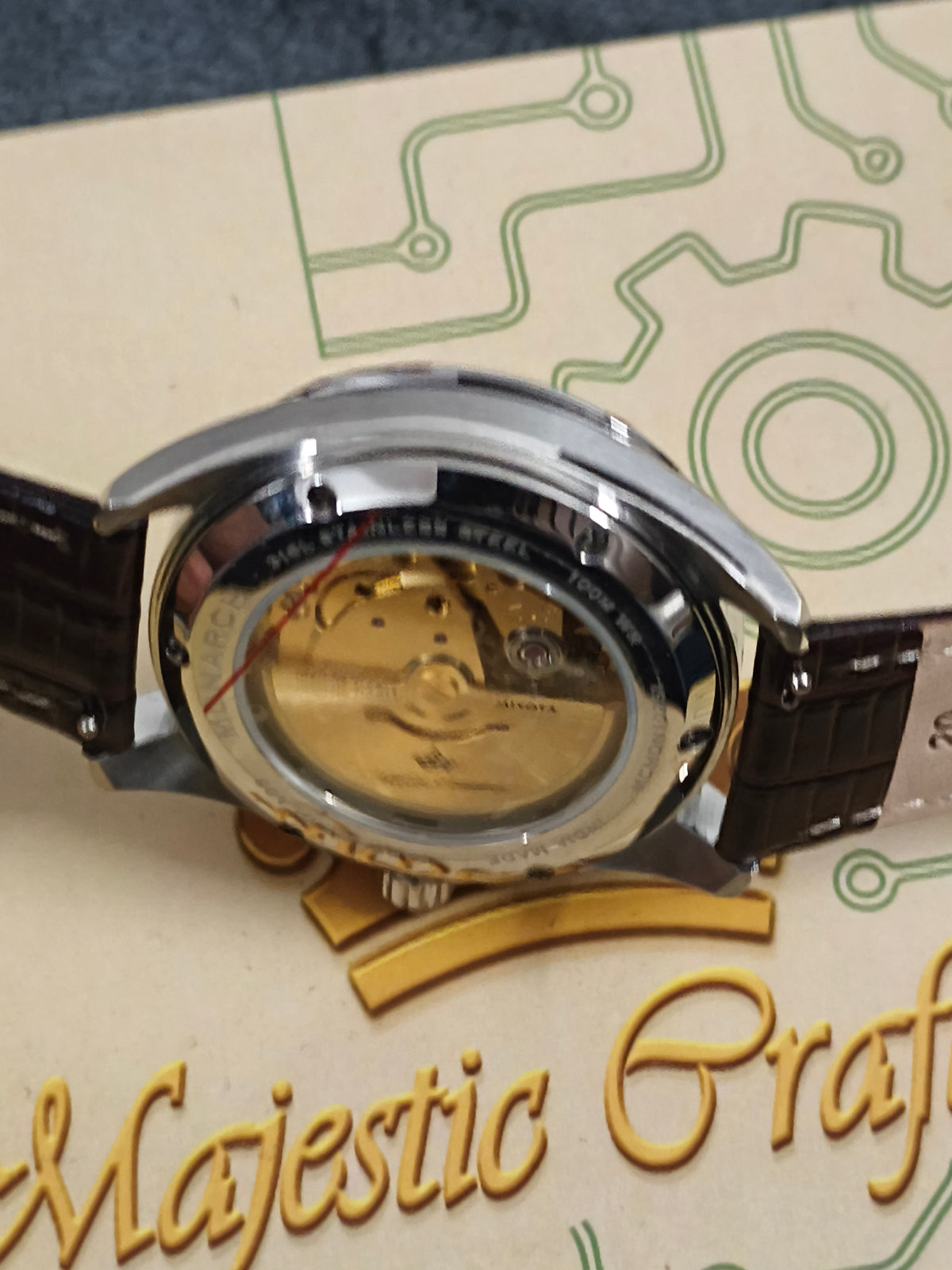 Majestic Craftsmen Monarch Bronze Devanagari Automatic Watch, Brand New