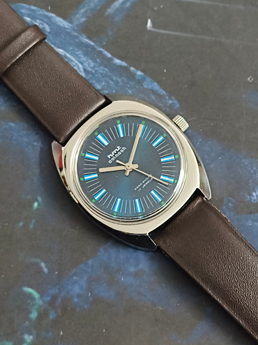 HMT Avinash Hand-wound Vintage Watch with a Midnight Blue Dial