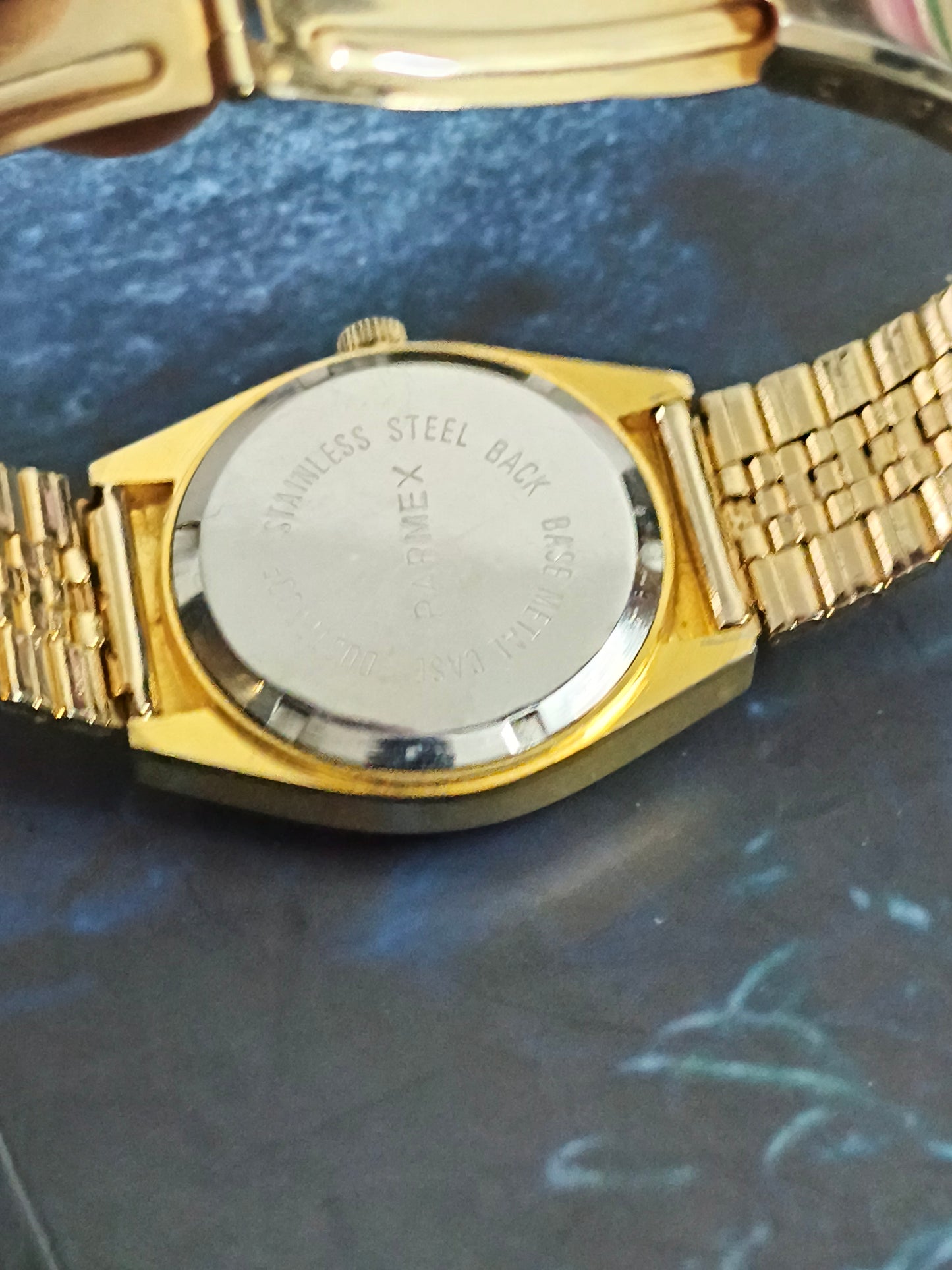 PARMEX Perfectime Vintage Mechanical Watch with Golden Case and Black Dial