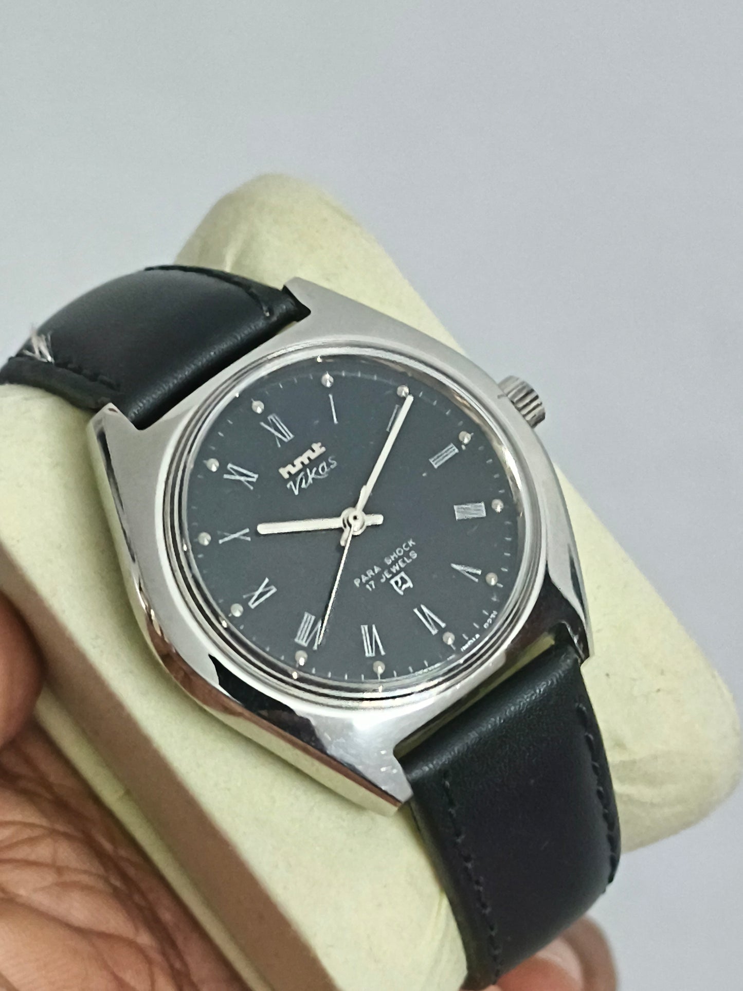 HMT Vikas Hand-wound Vintage Watch with Black Dial