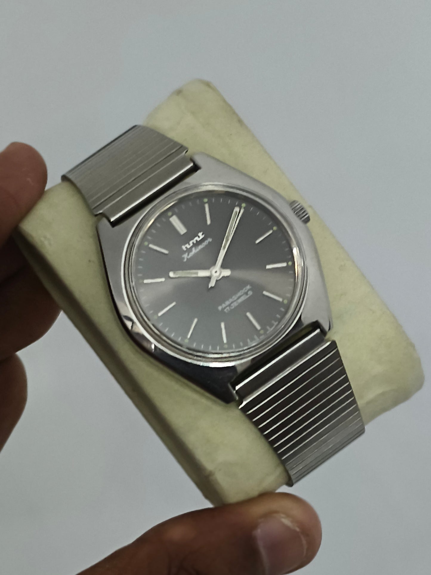 HMT Kohinoor Mechanical Watch with Grey Sunburst Dial