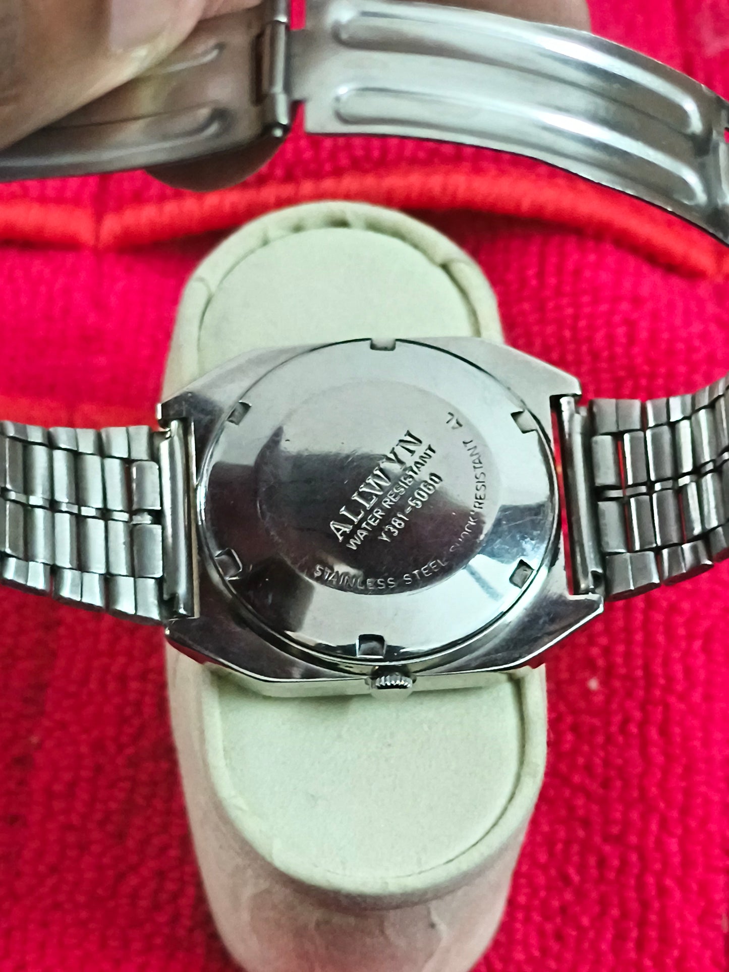 Allwyn Automatic Vintage Day Date Watch with a Grey Dial and Golden Hands