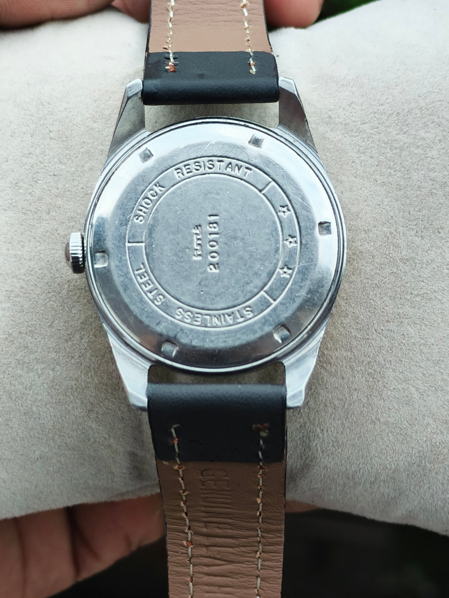 HMT Vintage Pilot Watch Rare Model with Black Dial and Metal Indexes