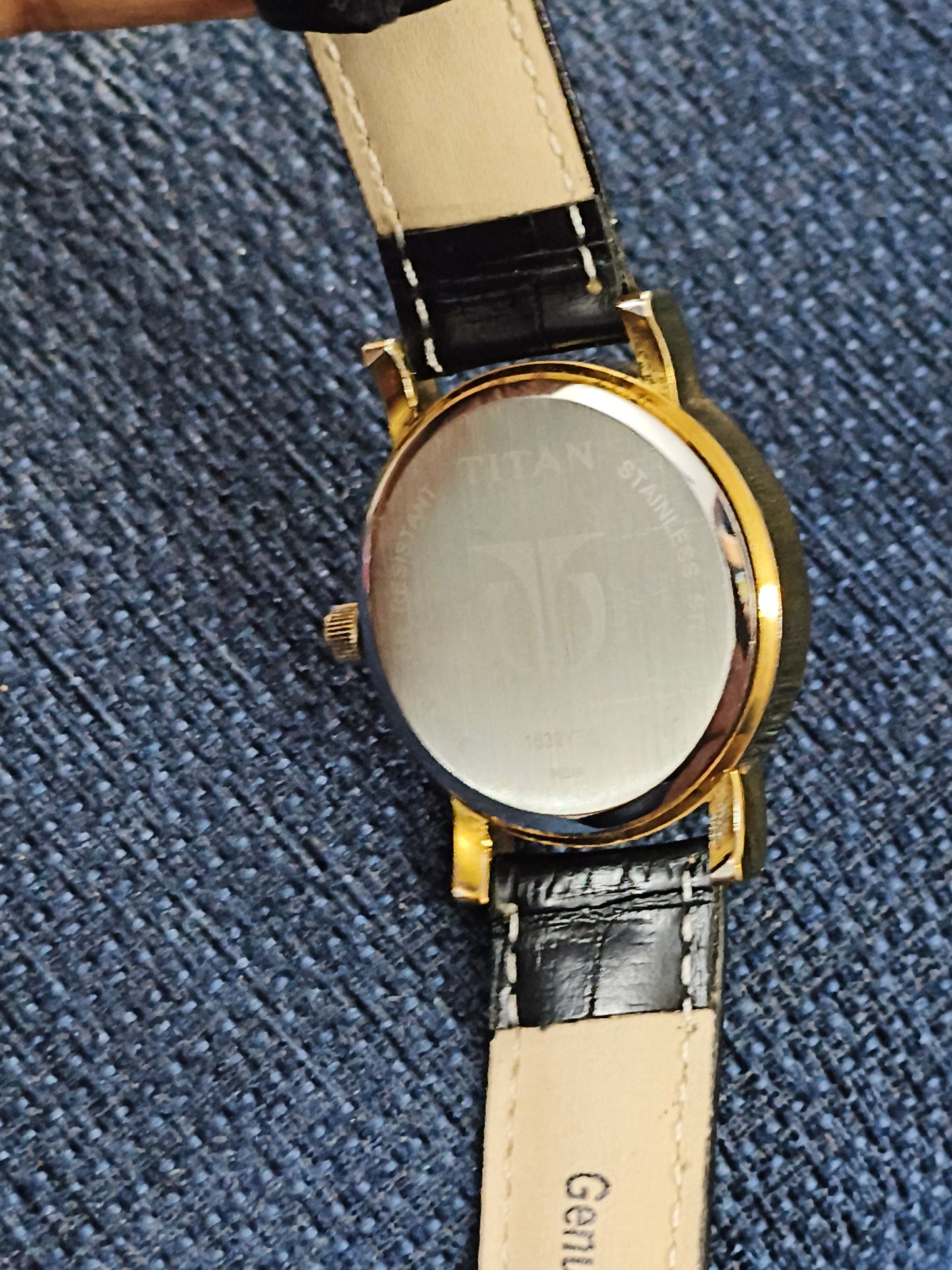 Titan Quartz Date 40mm Watch with a Gold-toned Case, Pre-owned