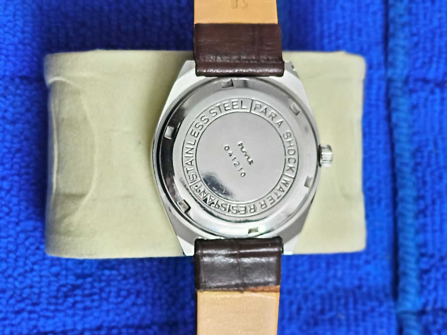 HMT Trisul Hand-wound Watch with a Silver Sunburst Dial