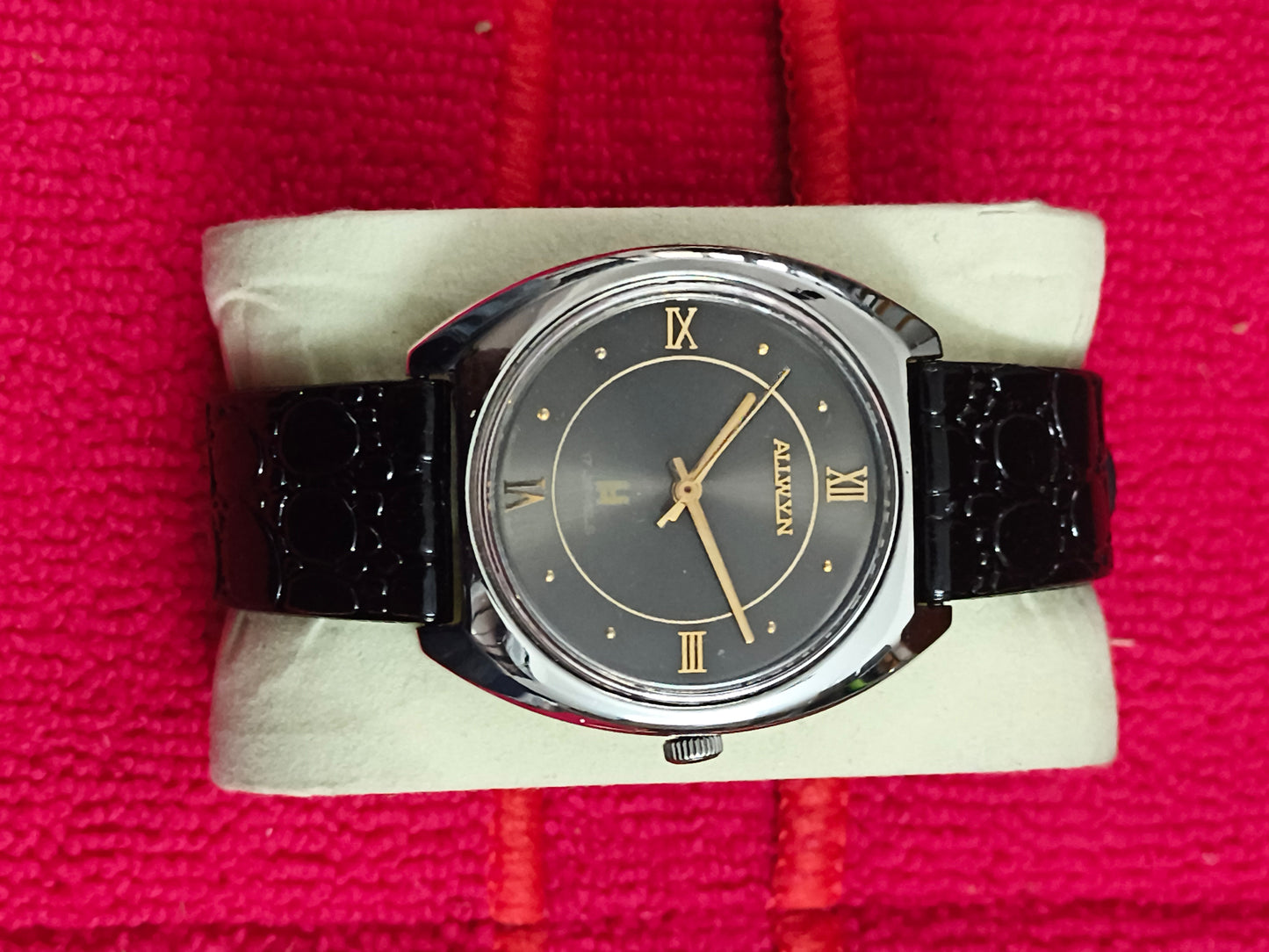 Allwyn Hand-wound Watch with Grey Sunburst Dial and Golden Details