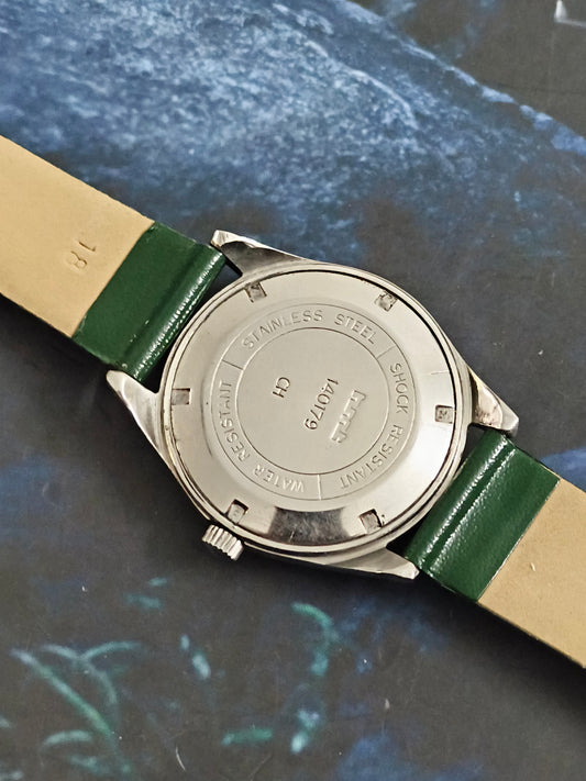 HMT Janata Hand-wound Vintage Watch with a Milky White Art Deco Dial