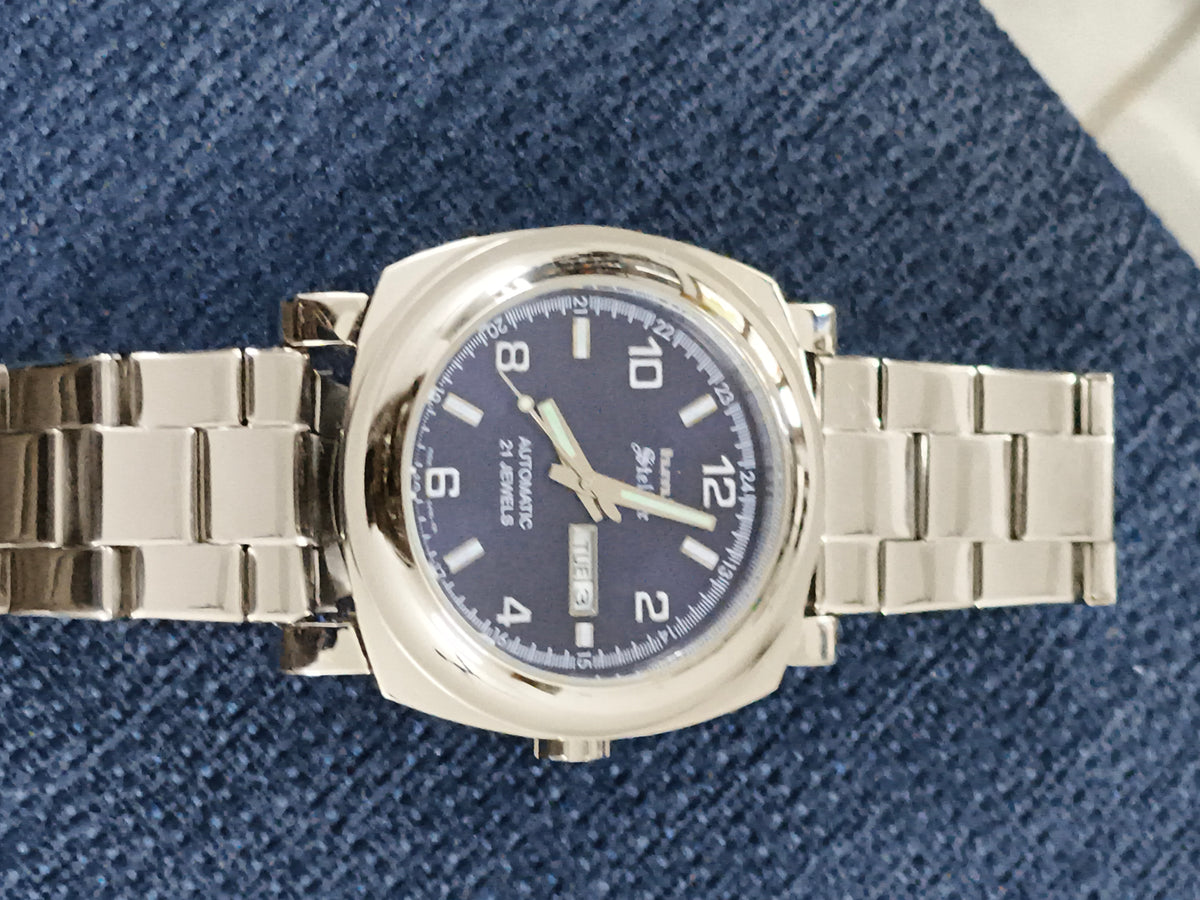 HMT Stellar Automatic 45mm Watch with a Black Dial, NOS