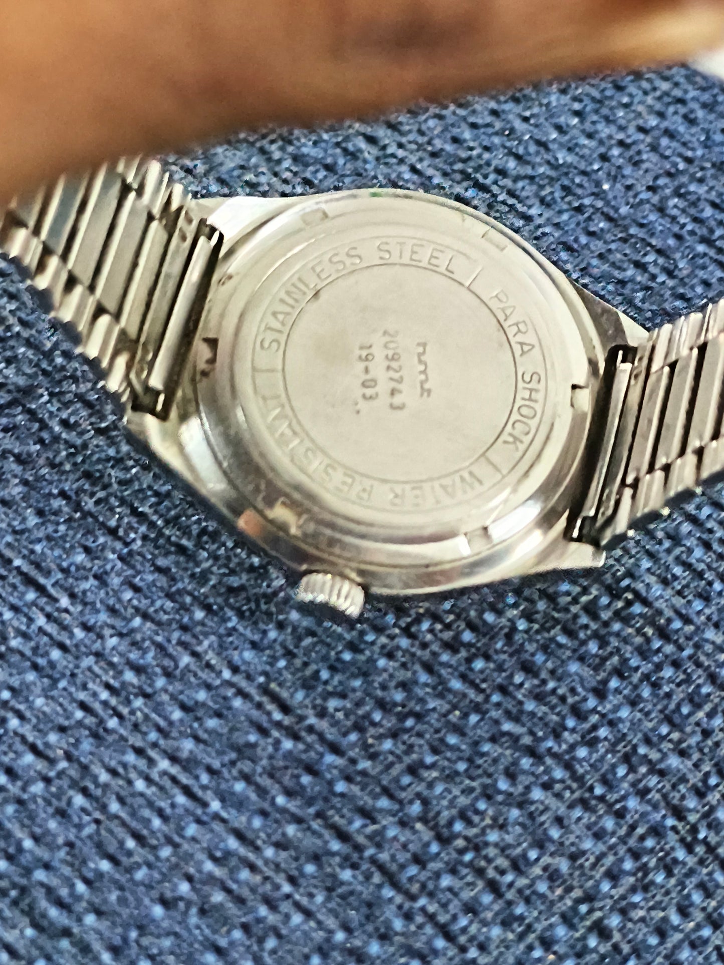 HMT Rohit Mechanical Hand-wound Vintage Watch with Black Dial and Steel Bracelet