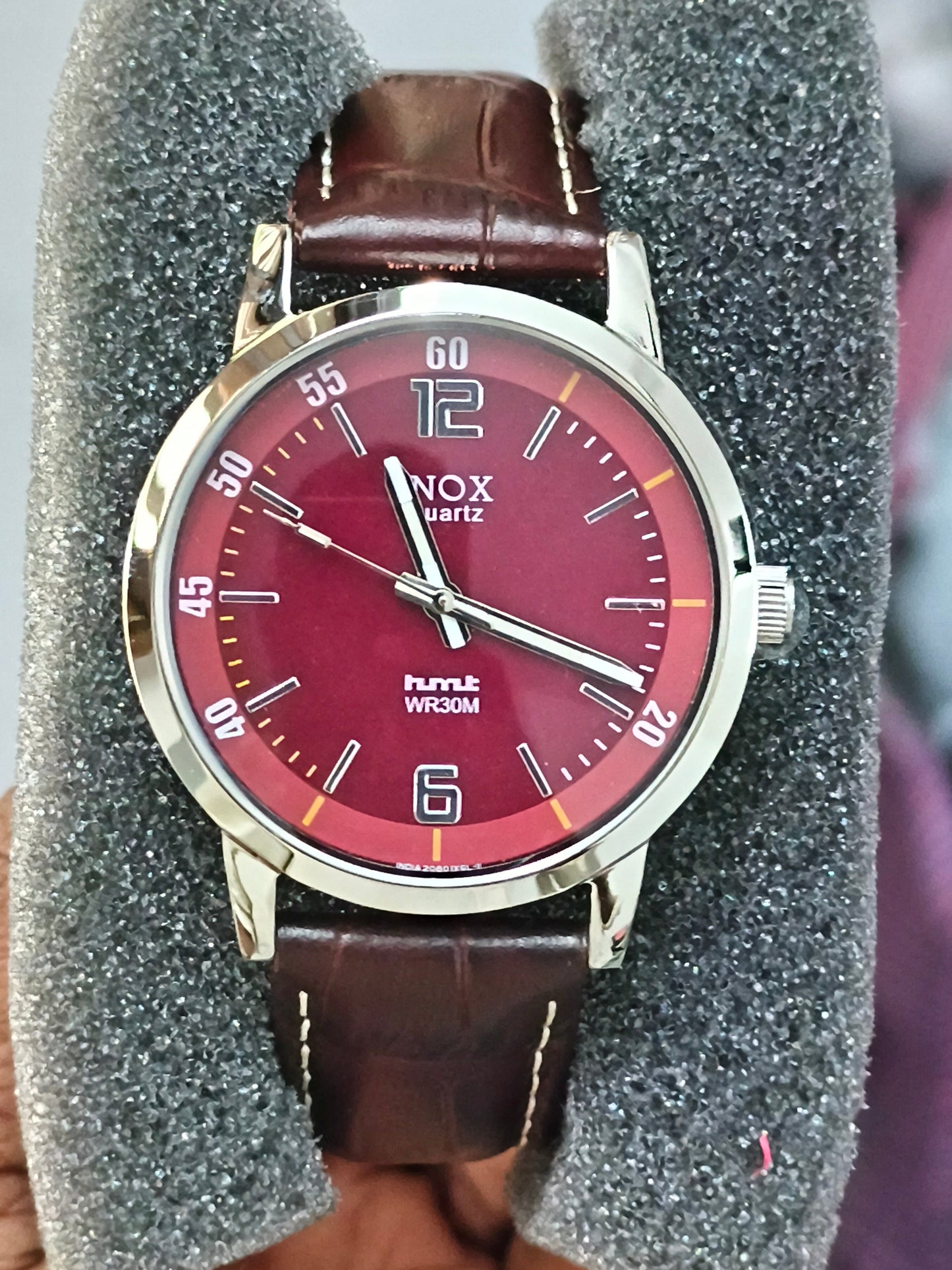 HMT INOX IXGL 11 Watch with Maroon Dial
