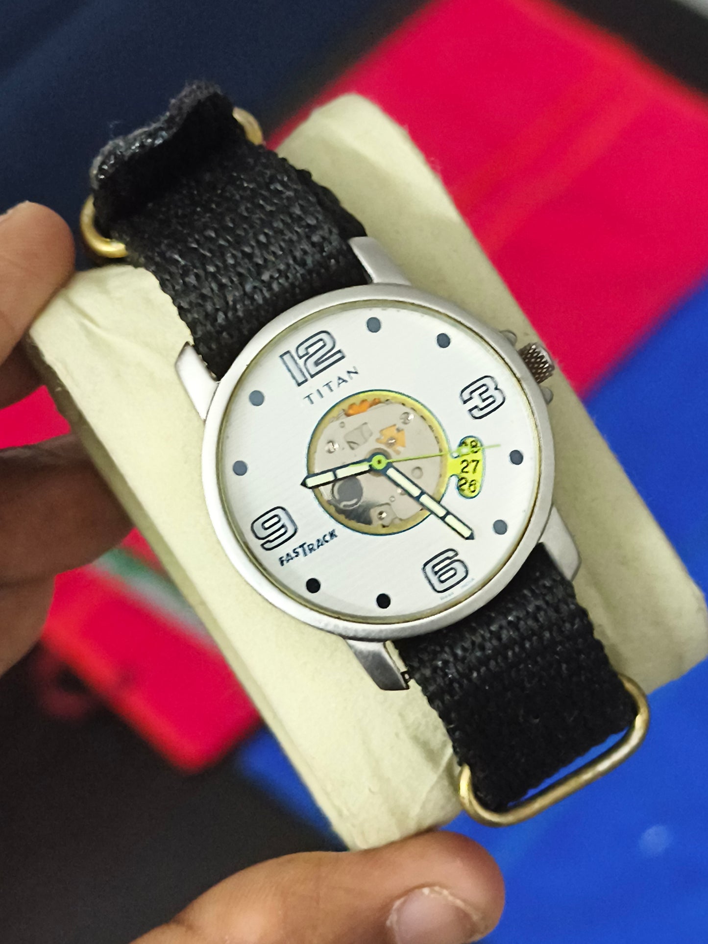 Titan Fastrack Quartz Watch with White Dial and Transparent Centre