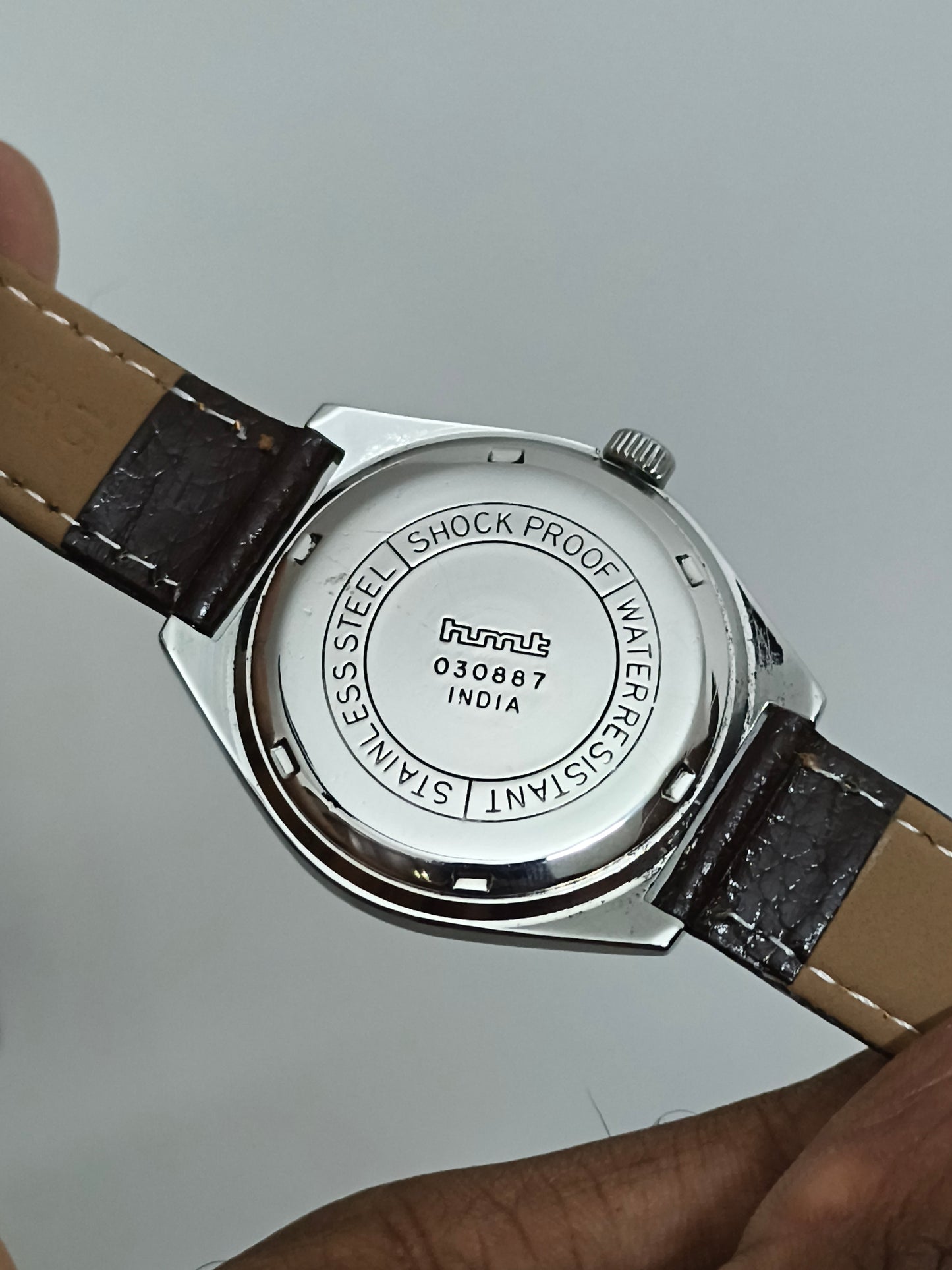 HMT Vivek Hand-wound Mechanical Watch with a Silver Brushed Dial
