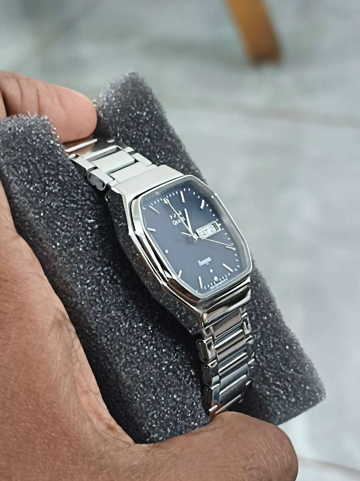 HMT Sangam Quartz Watch with a Dark Blue Dial