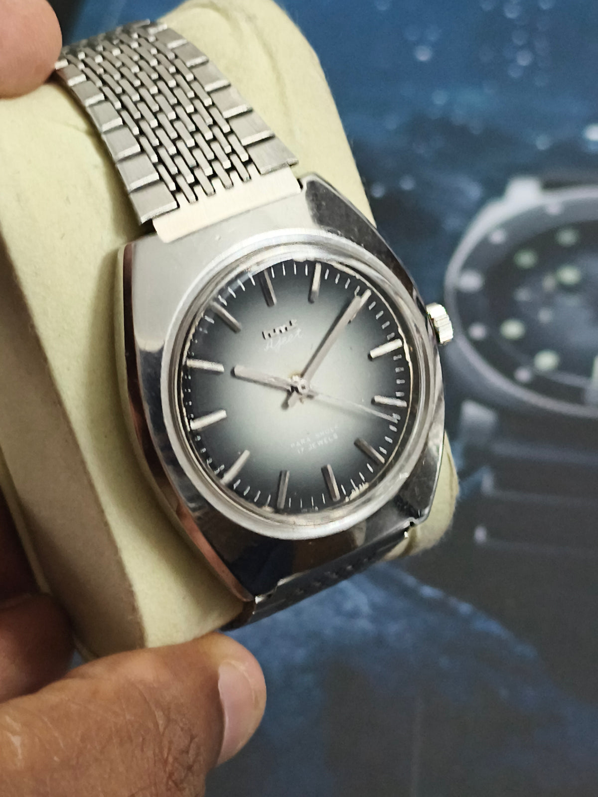 HMT Ajeet Hand-wound Vintage Watch with a Rare Gradient "Ghost" Dial