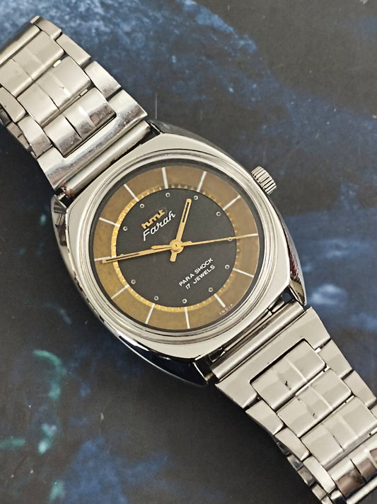 HMT Farah Hand-wound Vintage Watch with a Two-tone Dial