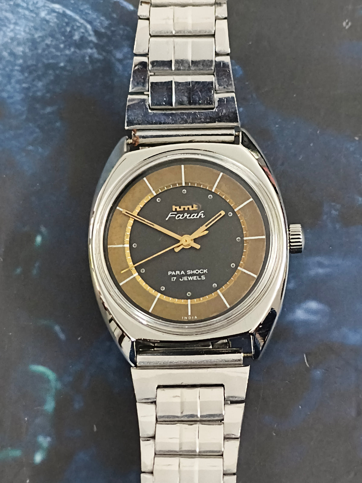 HMT Farah Hand-wound Vintage Watch with a Two-tone Dial