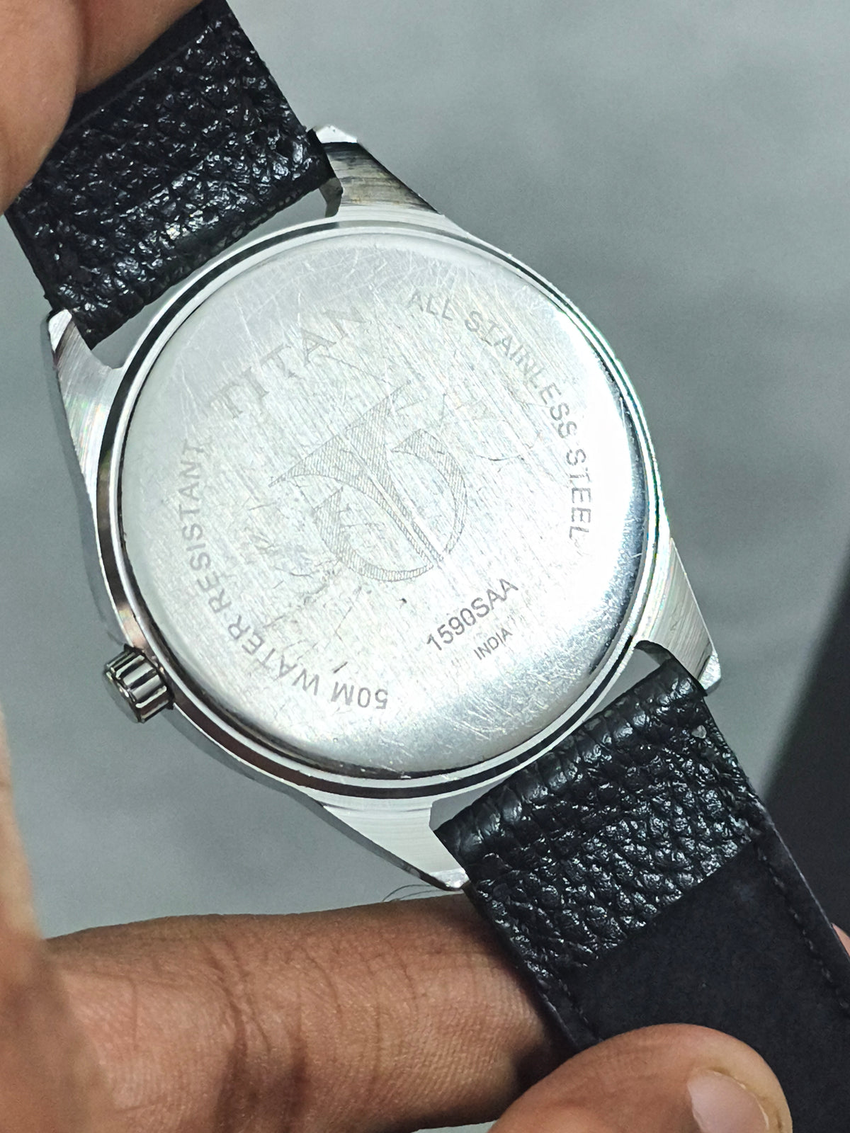 Titan Pre-owned Quartz 42mm Watch with a Black Dial
