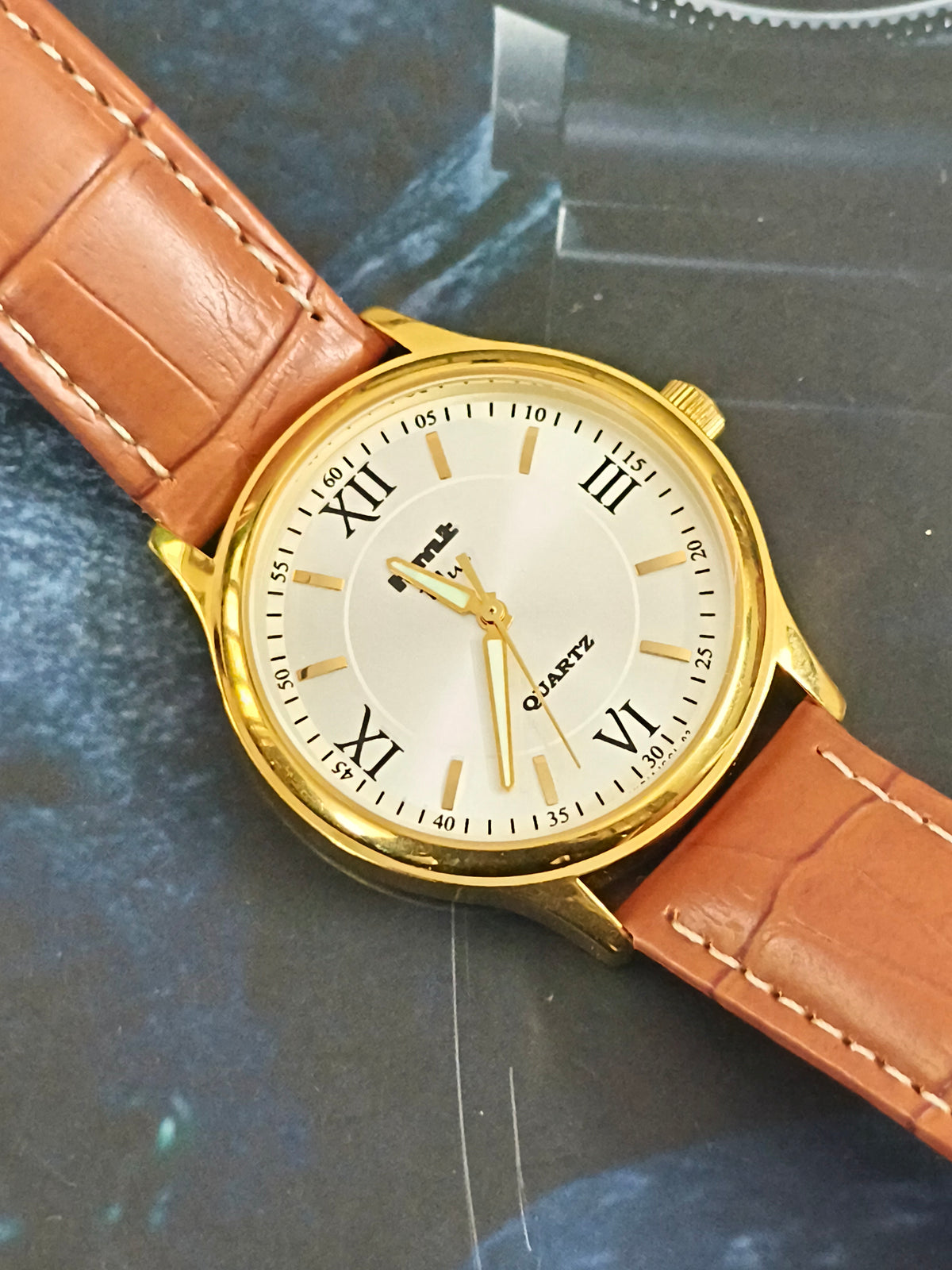 HMT Plus Quartz 38.5mm Gold-toned Watch, Brand New