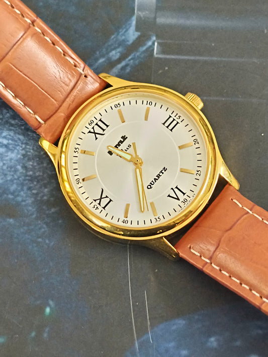 HMT Plus Quartz 38.5mm Gold-toned Watch, Brand New