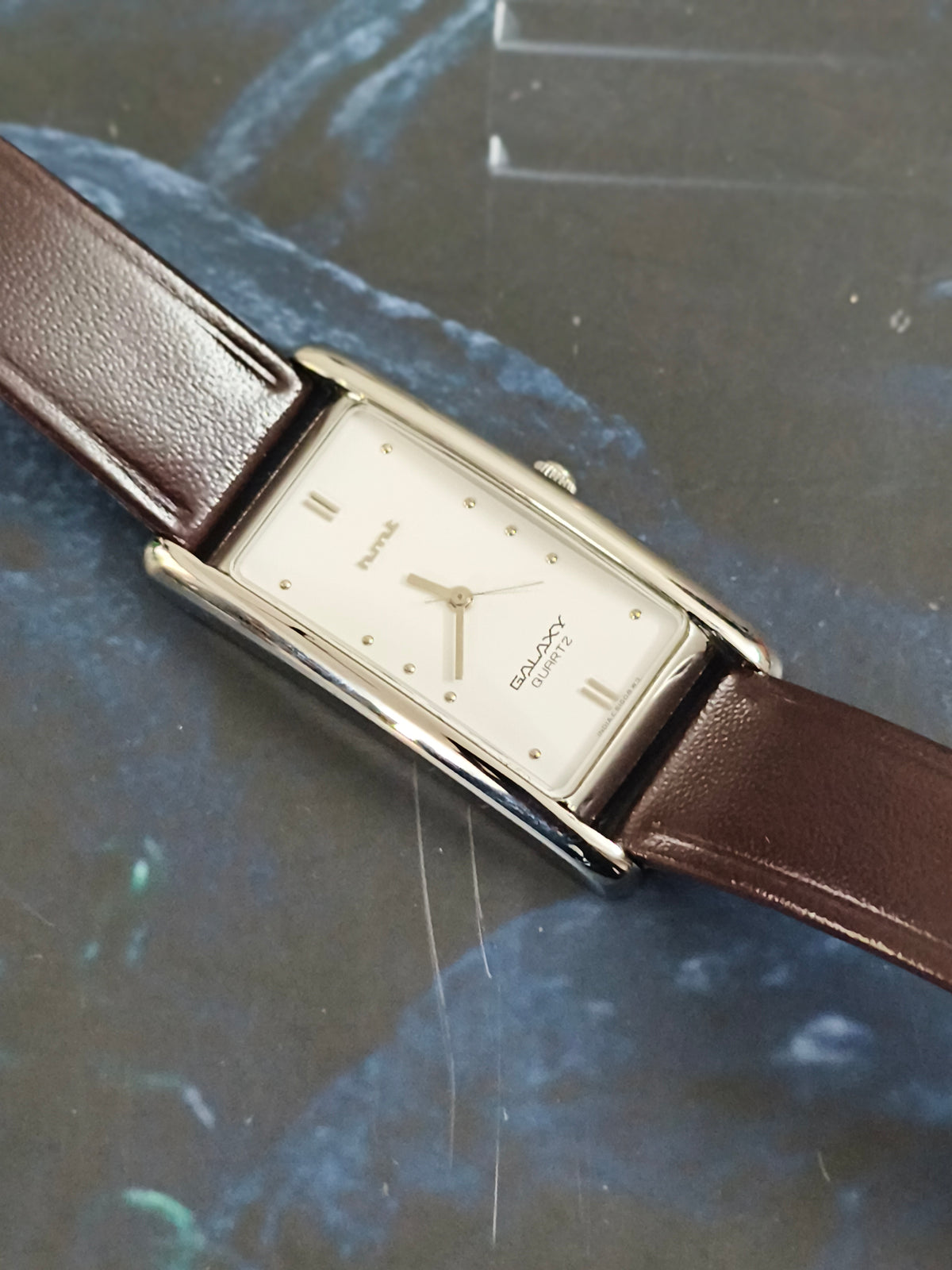 HMT Galaxy Tank Quartz Watch with a White Dial
