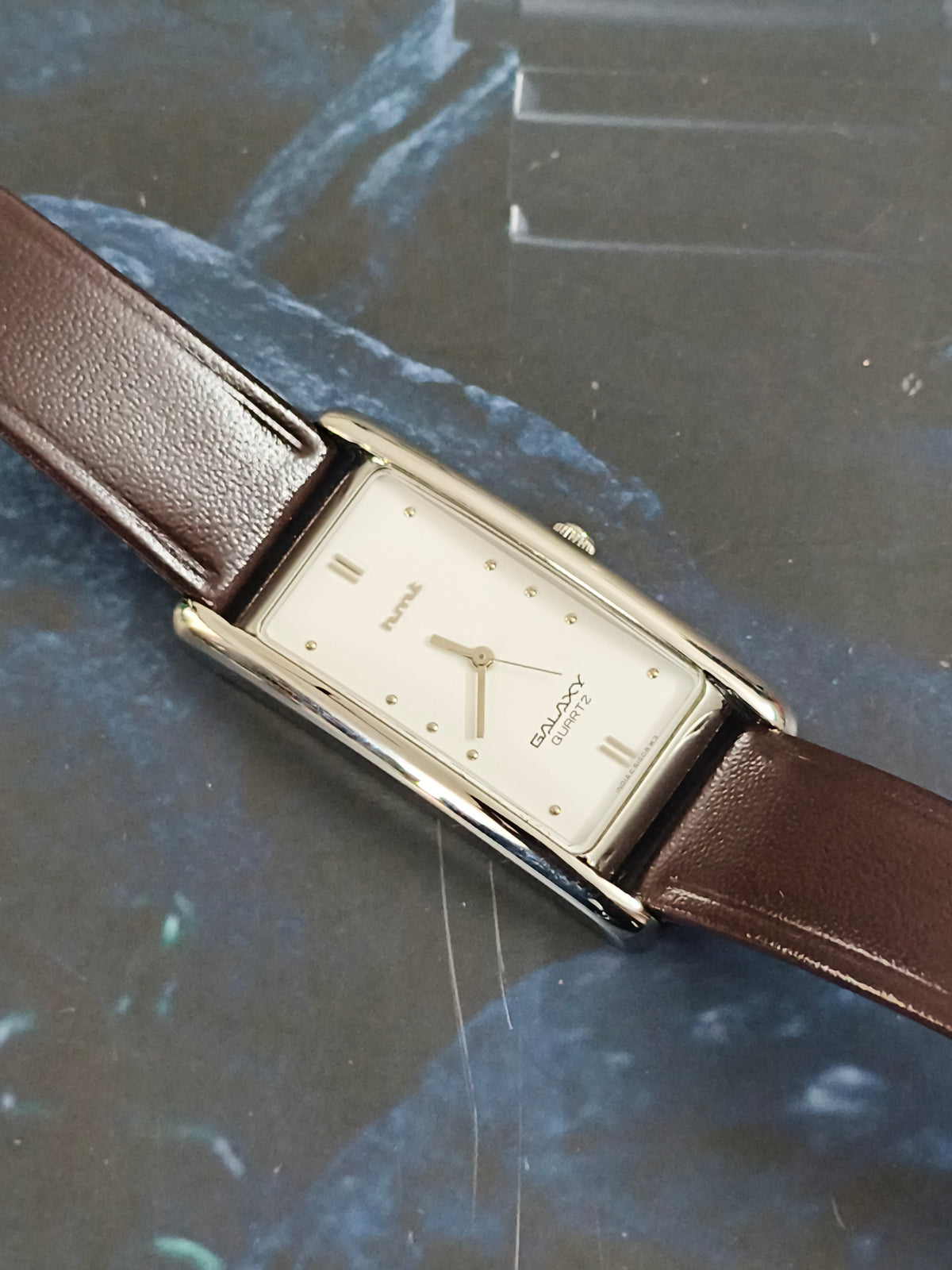 HMT Galaxy Tank Quartz Watch with a White Dial