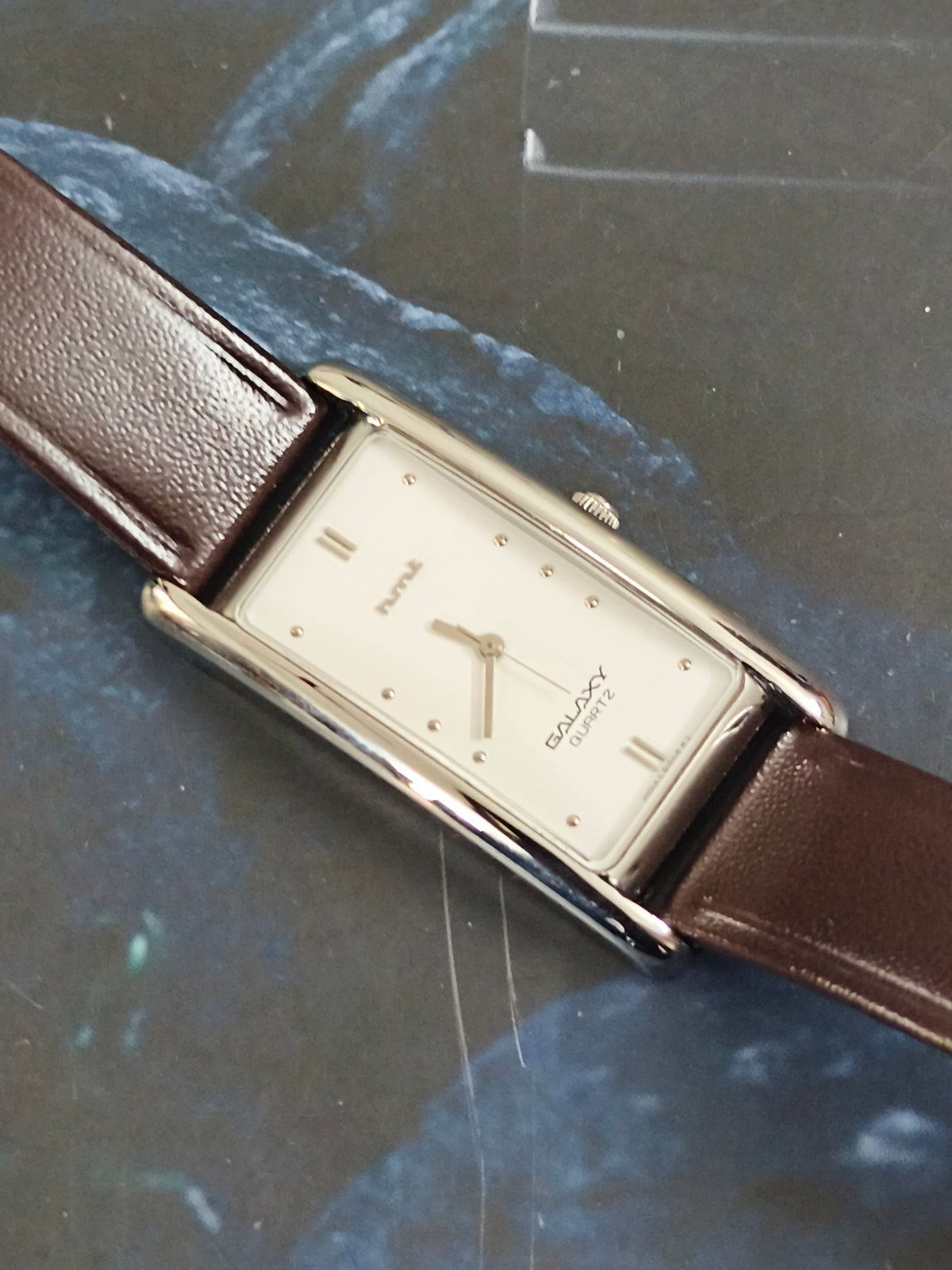 HMT Galaxy Tank Quartz Watch with a White Dial