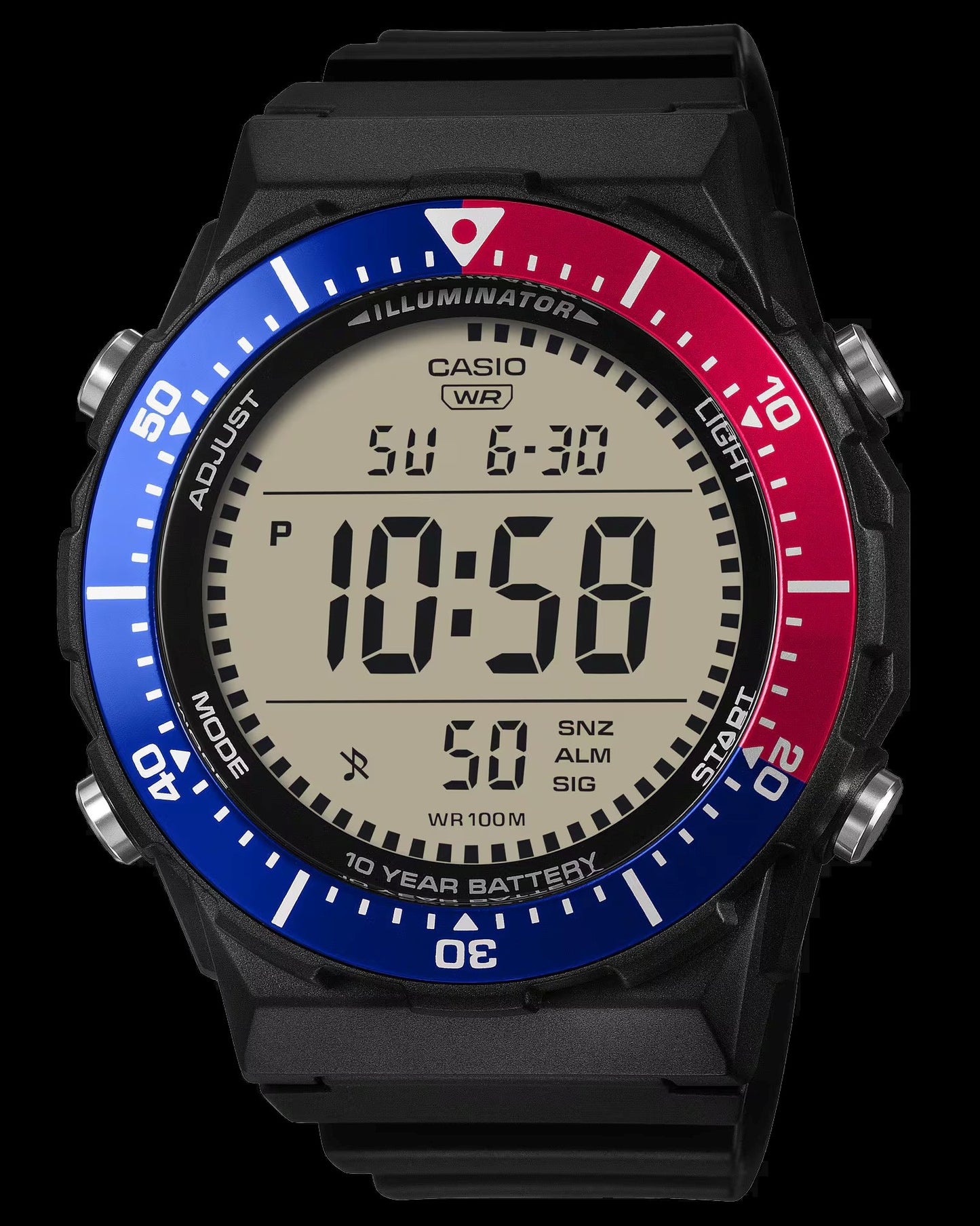Casio AE-1700H-1A2V Pepsi Digital Sports Watch with Pepsi Bezel