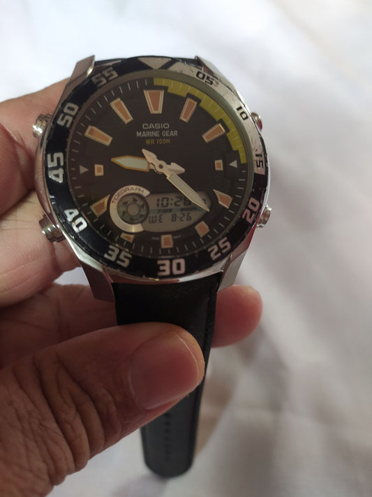 Casio Analogue Digital Marine Gear Watch, Reference AMW-710