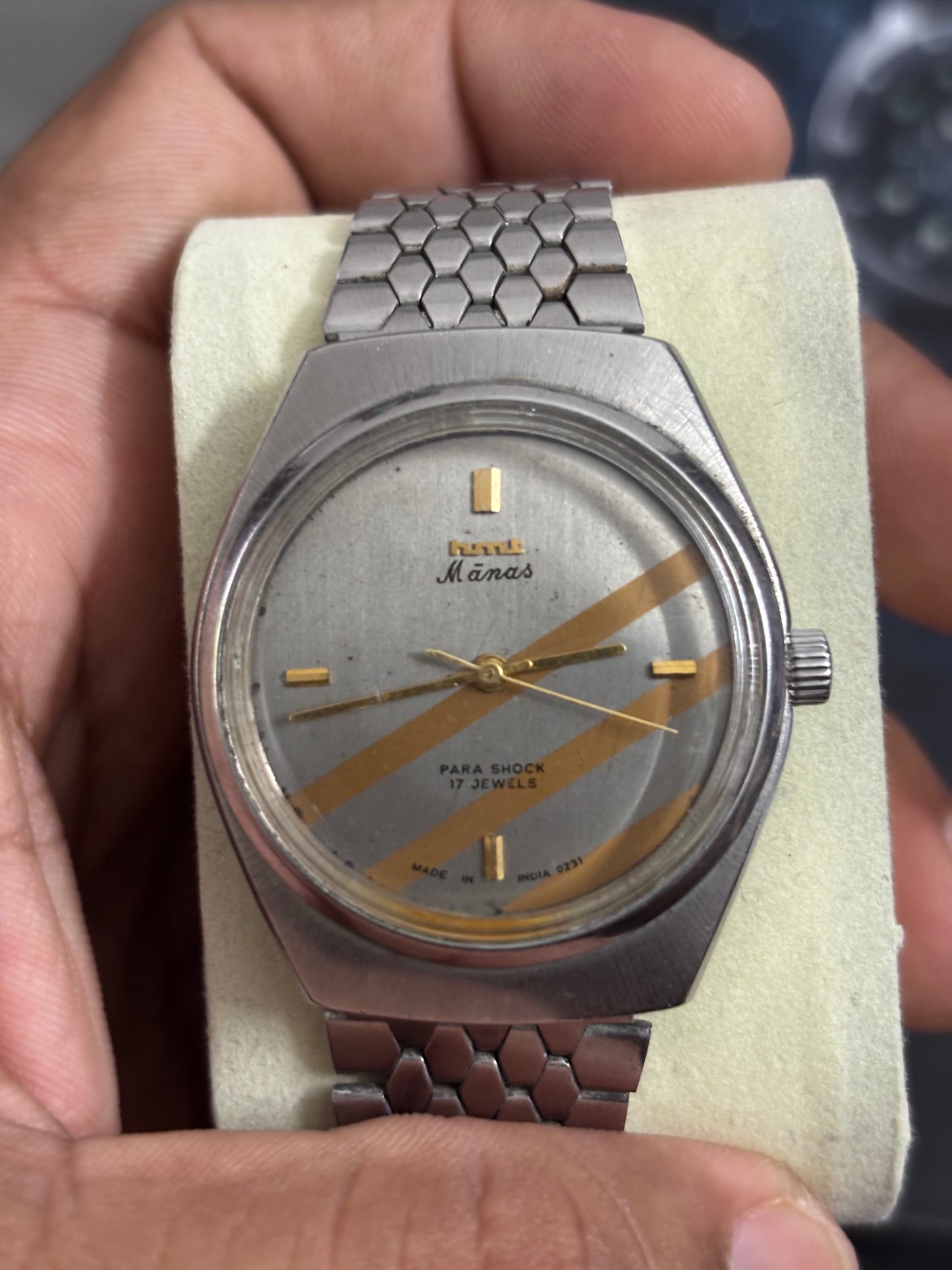 HMT Manas Hand-wound Vintage Watch with a Grey Dial