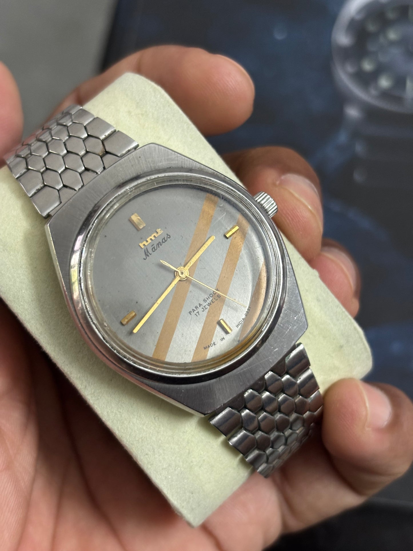 HMT Manas Hand-wound Vintage Watch with a Grey Dial