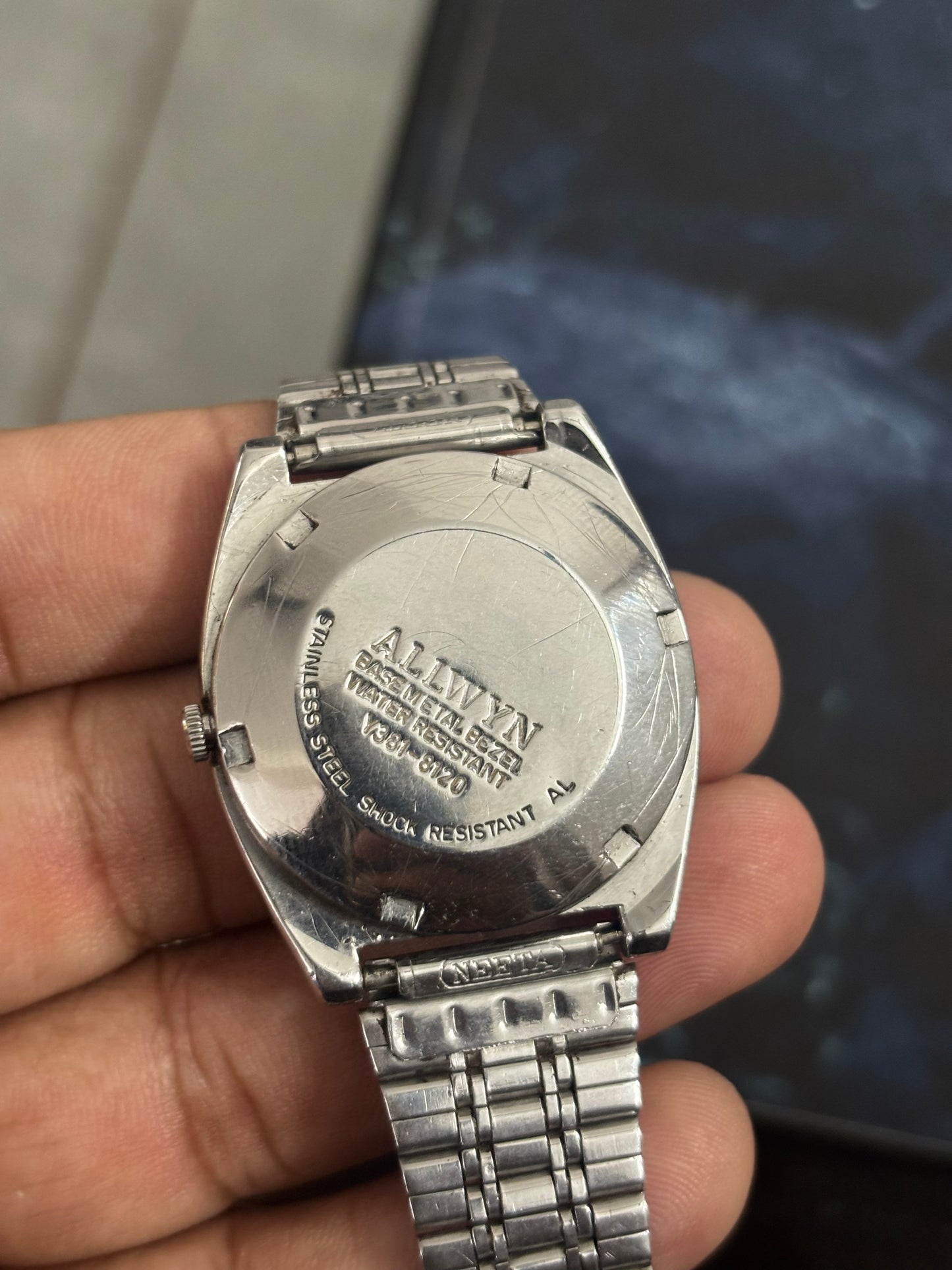 Allwyn Automatic Vintage Day Date Watch with a Golden Dial