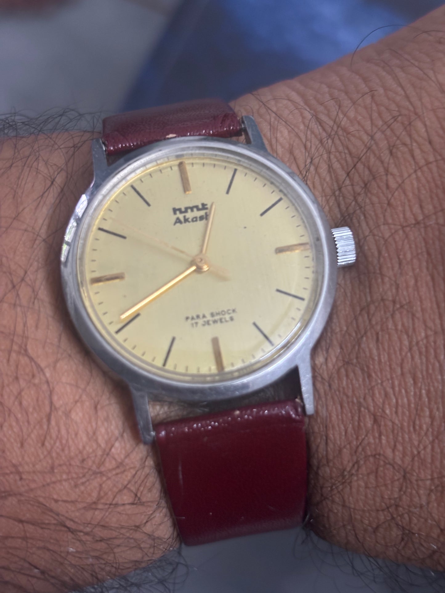 HMT Akash Hand-wound Vintage Watch with a Gold-toned Dial