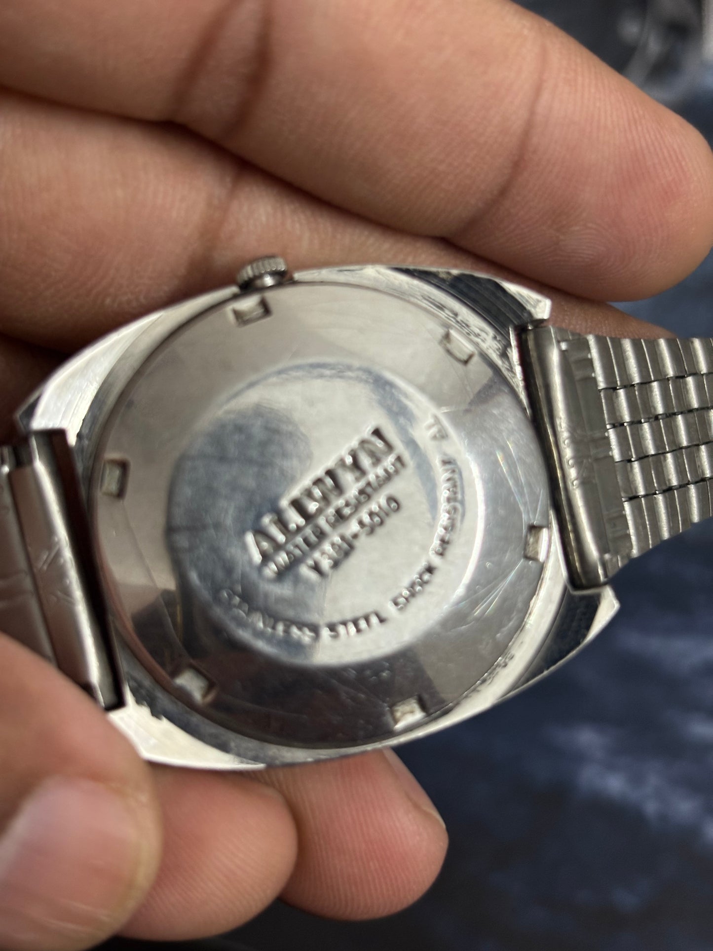 Allwyn Automatic Vintage Day Date Watch with a Midnight Blue Dial