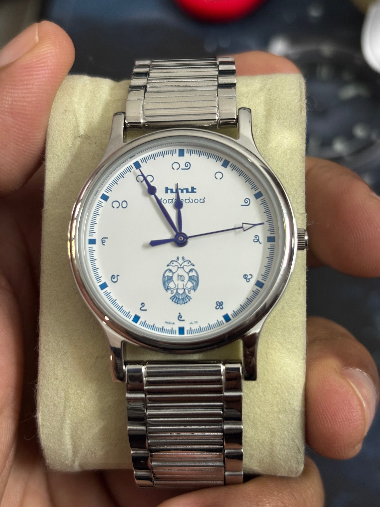 HMT Gandaberunda Quartz 36mm watch with a Steel Bracelet