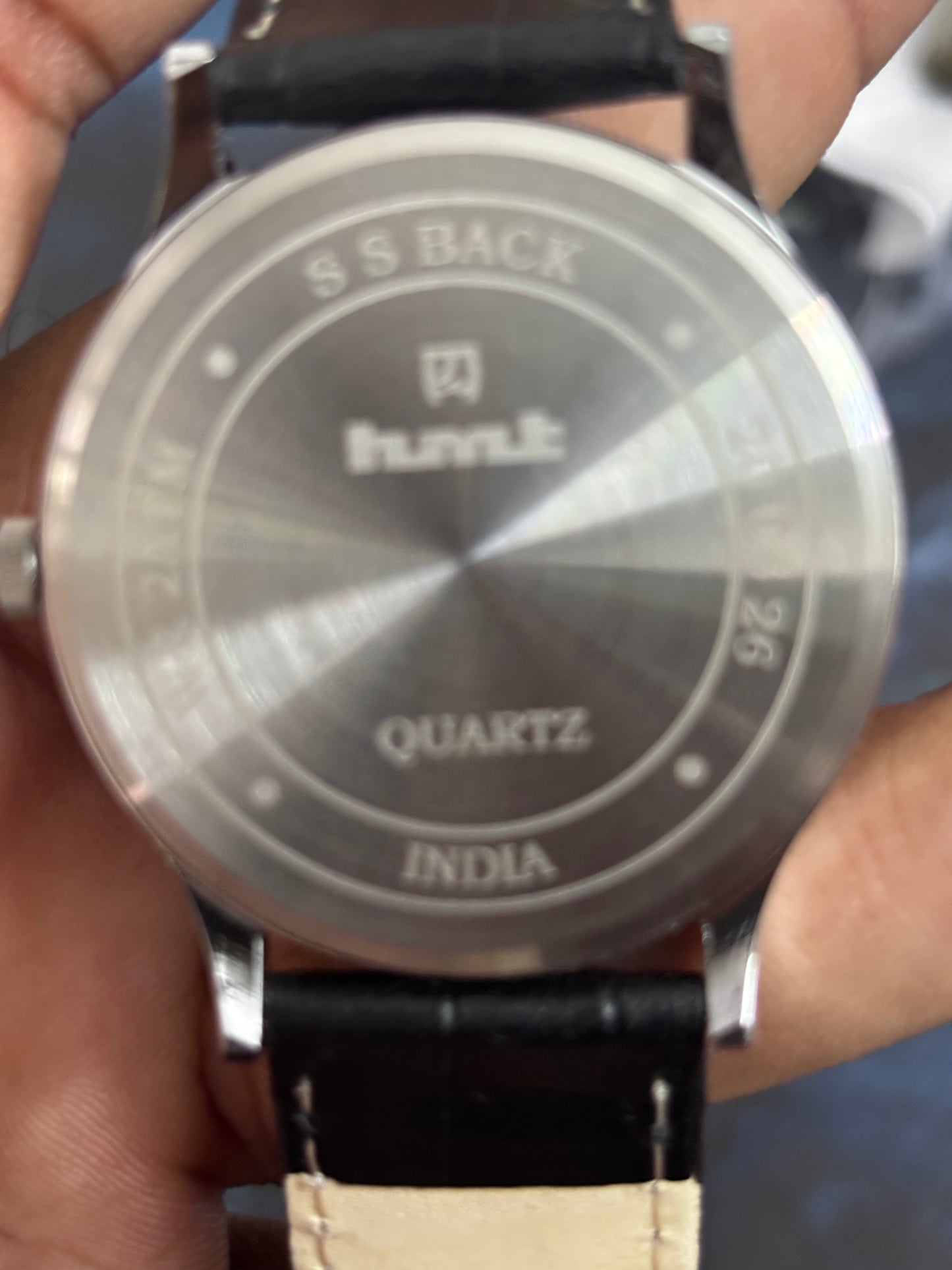 HMT Gandaberunda Quartz 43mm Watch with a Black Leather Strap