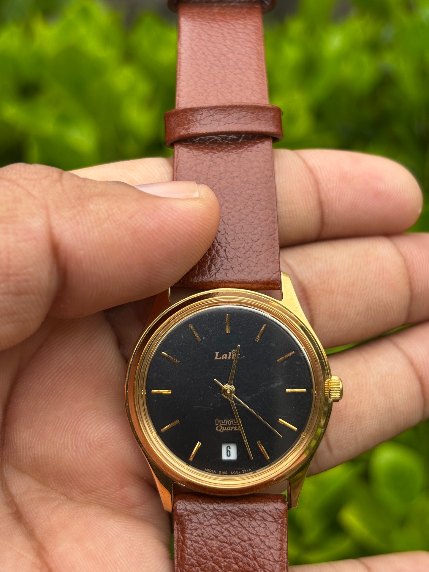 HMT Lalit Black Quartz with date window at 6 (NOS)