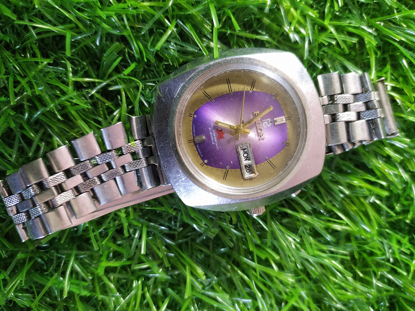 Ricoh 5 Automatic Vintage Watch with Gradient Purple Dial