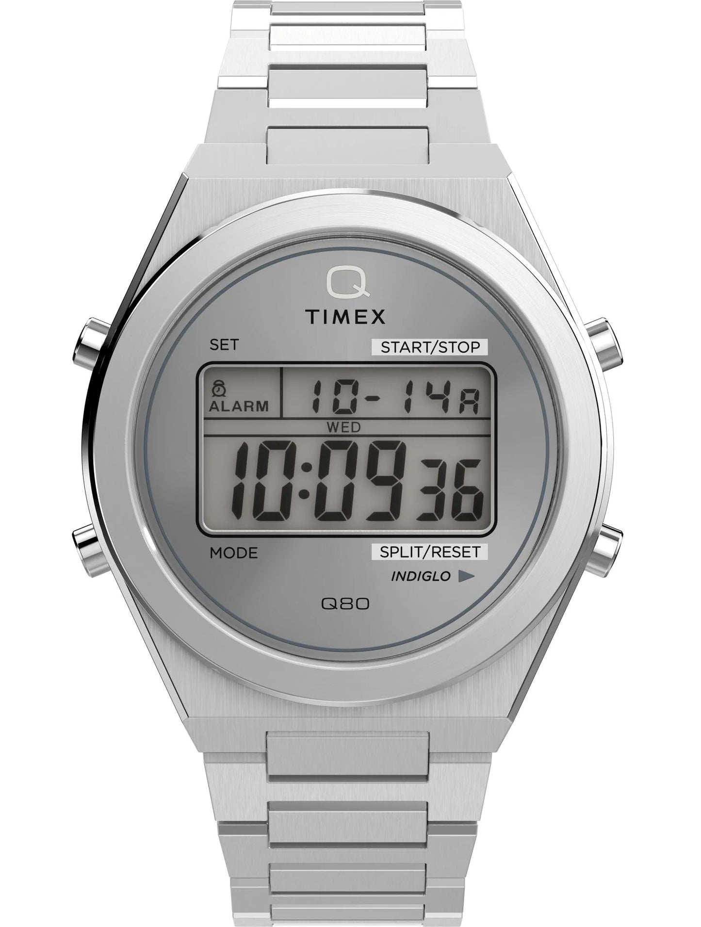 Timex Continental Q80 Digital Watch in Steel
