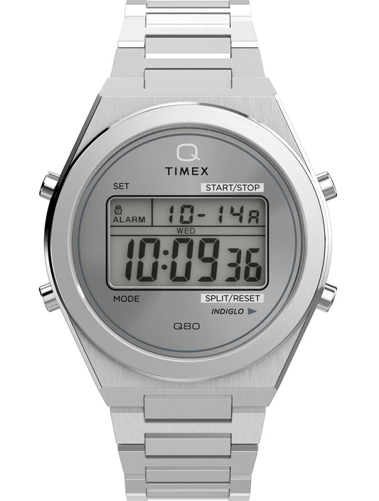Timex Continental Q80 Digital Watch in Steel