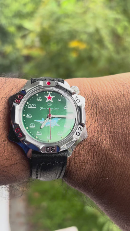 VOSTOK Komandirskie MIG-29 Fulcrum Fighter Commander Russian Air Force watch, Model Series 124