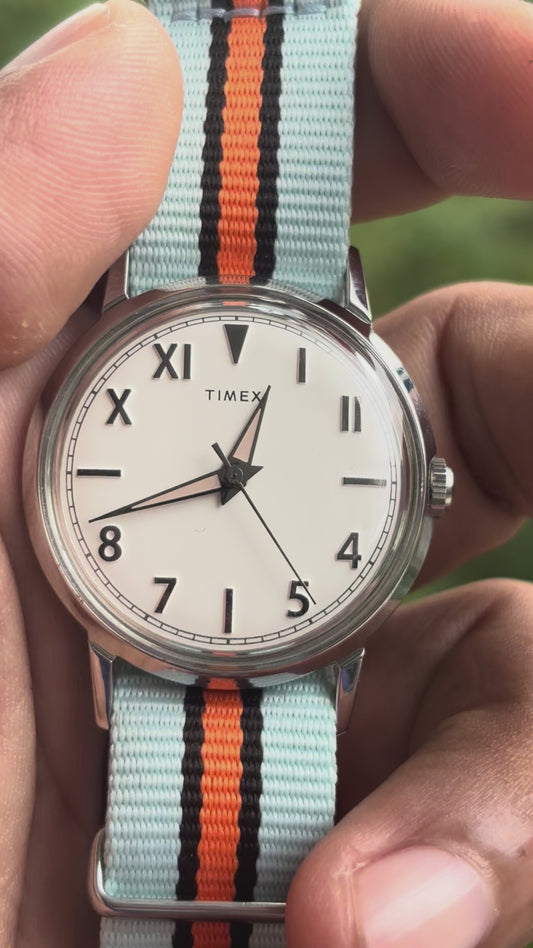 Timex Marlin Hand-Wound California Dial 34mm Fabric Strap Watch