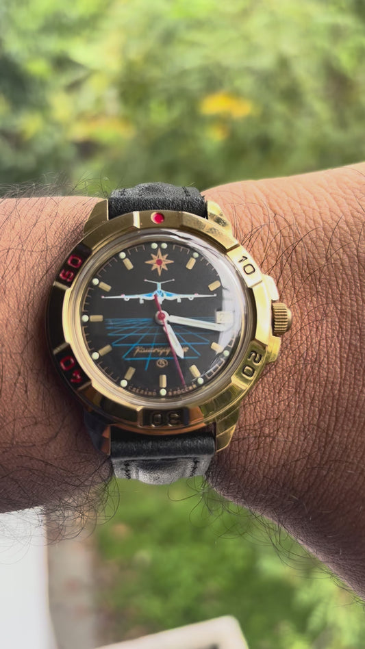 Vostok Komandirskie TU-160 Blackjack Strategic Bomber Commander Russian Air Force Watch Model 439499