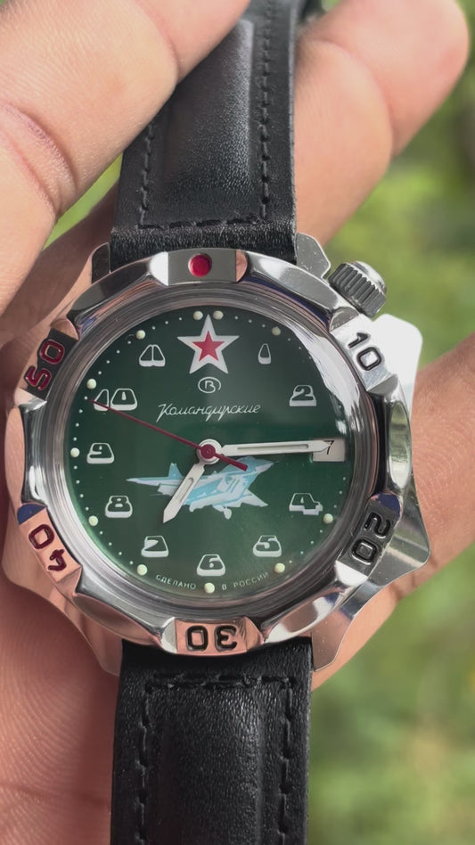 VOSTOK Komandirskie MIG-29 Fulcrum Fighter Commander Russian Air Force watch, Model Series 124
